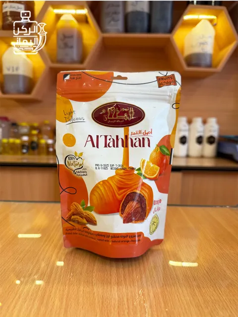 تمر محشو لوز ومغطى بشوكولاتة البرتقال (الطحان) 100 جم